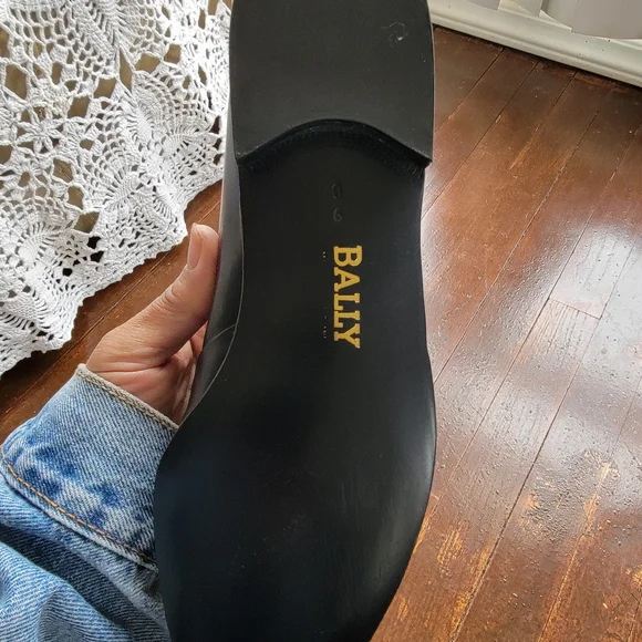 New Bally Men's Black Leather Loafers Sz.9 D - Picture 5 of 8